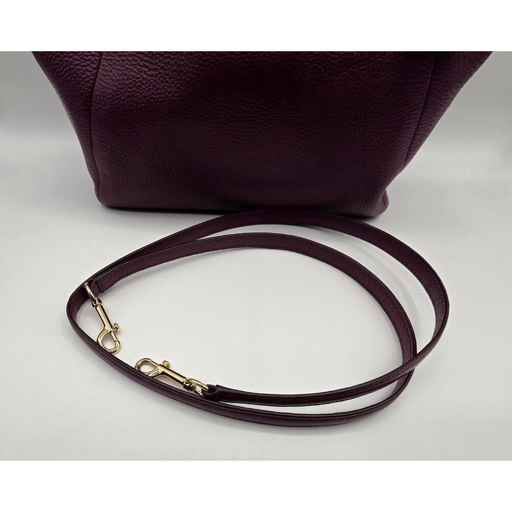 Coach Small Kelsey Pebbled Leather Satchel Bag β Deep Plum β Gold Hardware - Picture 10 of 16